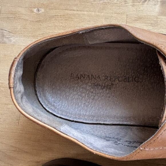 Banana Republic men size 11 M Brown leather lace up oxford dress shoes - Picture 11 of 12